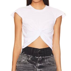 Steve Madden White cropped Alyce top